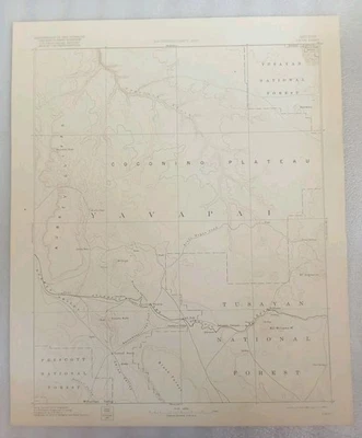 ANTIQUE ORIGINAL CHINO ARIZONA USGS GEOLIGICAL TOPO TOPOGRAPHICAL MAP 1920 - Image 1 of 4