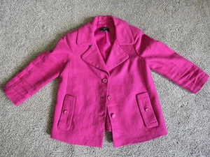 Talbots The Jackie Fit Linen Blazer Jacket Barbie Pink Women's Size 10P Petite - Picture 1 of 4