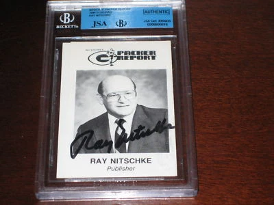 RAY NITSCHKE 1990 PACKERS SIGNED AUTOGRAPH BECKETT JSA - Image 1 of 2