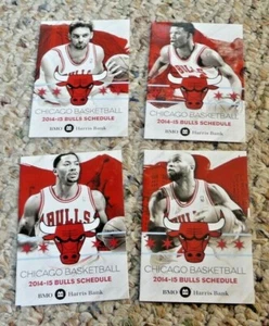 2014-15 CHICAGO BULLS POCKET SCHEDULES 4 BUD LIGHT SPONSERED ROSE & JIMMY BUTLER - Picture 1 of 2
