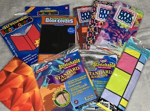 Lot of 10 Book Covers - Regular/Jumbo All Stretchy Various Fun Patterns - School - Picture 1 of 9