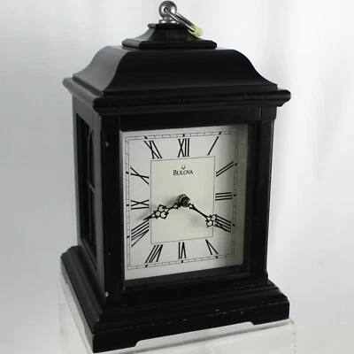 Bulova Reloj Madera Escritorio Estante Manto B1673 822864 Probado Funciona con Papeleo Foto 1 de 4