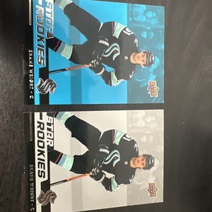 Shane Wright (2) 2022-23 UD Star Rookies #1 Blue Parallel & Base Cards Kraken