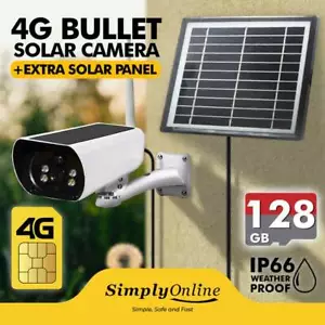 4G Solar Camera + EXTRA SOLAR PANEL + 128GB SD / IP66 Weatherproof - Picture 1 of 8