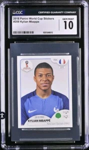 2018 Panini World Cup Russia Sticker #209 Kylian Mbappe CGC 10 Rookie RC - Picture 1 of 2
