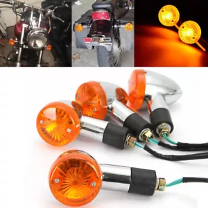 4x Bullet Turn Signal Lights Amber For Honda Shadow Sabre Ace VT VF 700 750 1100 - Picture 1 of 11