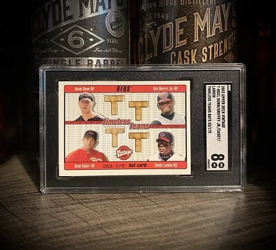 Ken Griffey Jr, Barry Larkin, Adam Dunn, Sean Casey SGC 8 Juego Cuádruple Usado Bate SP Foto 1 de 4