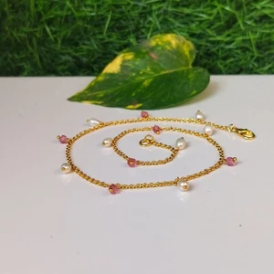 Pulsera de perlas blancas de agua dulce y cuentas de cuarzo rosa joyería regalo esposa - Imagen 1 de 2