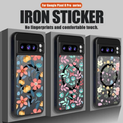 Flower Patterned Magnetic Phone Case For Google Pixel 9 Pro XL 9A 8A 8 7A Cover - Image 1 of 4
