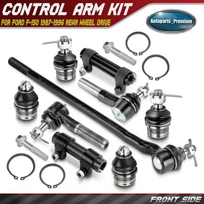 Extremo de varilla de amarre interior y exterior delantero 9 piezas con rótula para Ford F-150 1987-1996 tracción trasera Foto 1 de 4