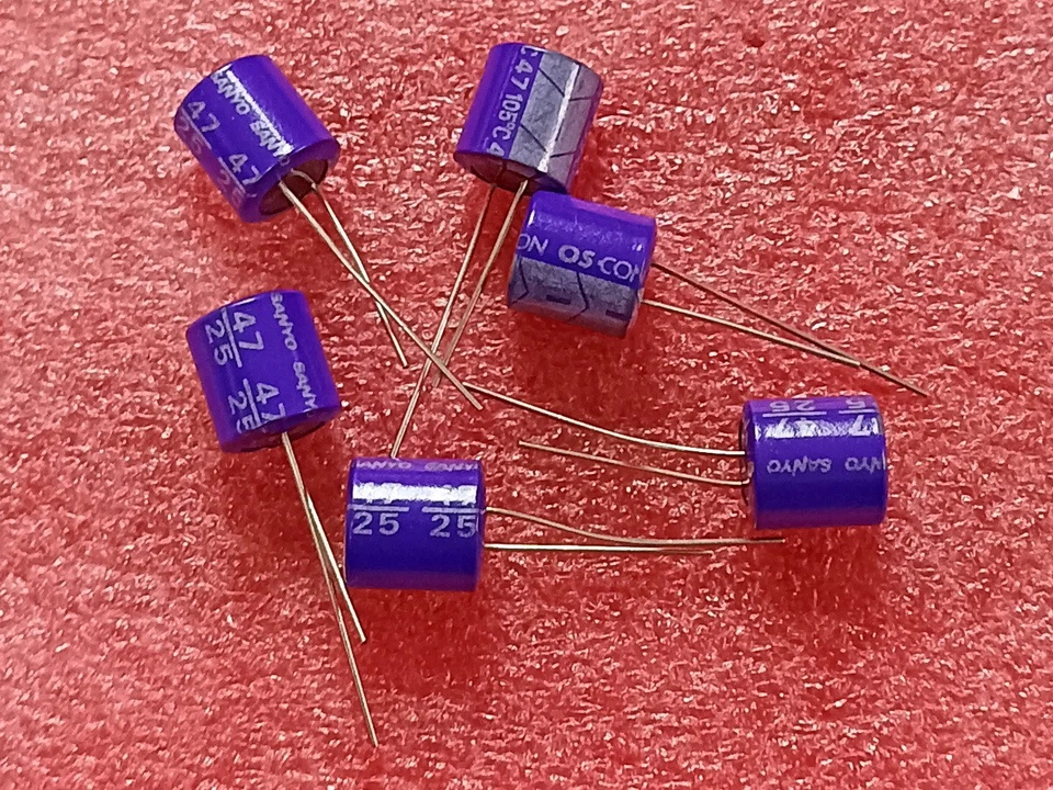 6 piezas SANYO OS-CON 47uF 25V condensador sólido Foto 1 de 1