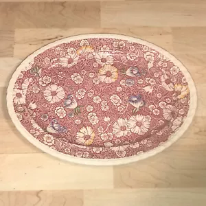 Vernon Kilns OVAL SERVING PLATTER 13.75" DIAMATER Vernonware Cosmos Chinoiserie - Picture 1 of 12