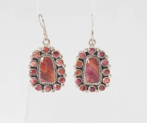 Pendientes de plata esterlina Santa Domingo Kewa Santa Fe púrpura espinosas racimo - Imagen 1 de 6