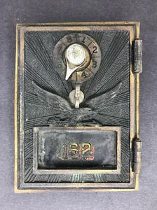 Antica serratura a combinazione ottone aquila volante porta cassetta postale USA #162 - Foto 1 di 3