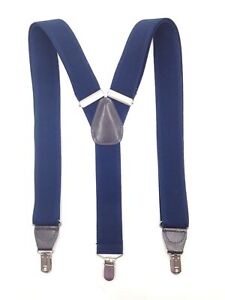 $75 Club Room Men Blue Dress Clip End Braces Adjustable Suspenders One Size