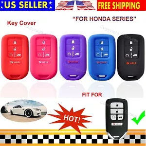 Silicone Cover Fob Case Skin for Honda Civic Accord CR-V Fit Passport Pilot Key - Picture 1 of 12