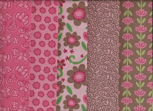 Flower Bucket, Pinks, Windham Fabrics, 5 Fat Quarters, Quilting fabric - Picture 1 of 6