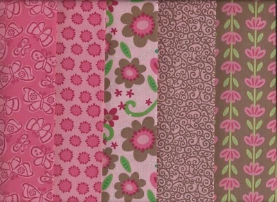 Cubo de flores, rosas, telas Windham, 5 cuartos de grasa, tela acolchada Foto 1 de 4