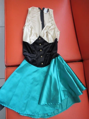 Vestido LEG Avenue talla pequeña satinado y terciopelo/bailarina patinadora sobre hielo camarera MEJOR PRECIO Foto 1 de 4