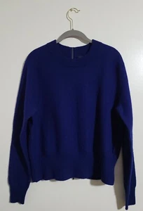 Suéter tejido 100 % lana merino J Crew para mujer talla XL cremallera trasera completa azul - Imagen 1 de 10