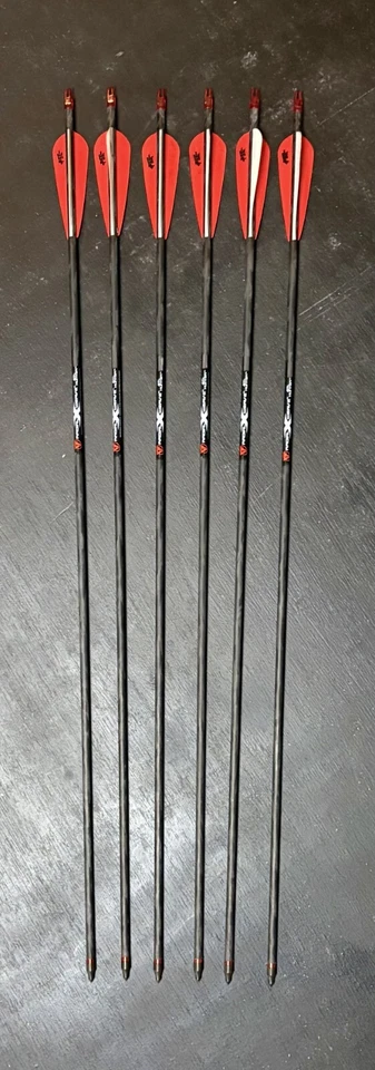 6 PSE ARCHERY RADIAL X WEAVE STL HUNTER 100 Arrows 4" Vanes Cut 30" New - Image 1 of 2