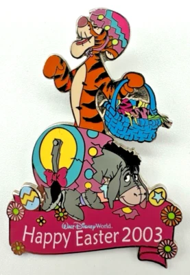 Prendedor comercial Disney, Eeyore y Tigger, Pascua 2003, LE 3500, Winnie The Pooh Foto 1 de 3