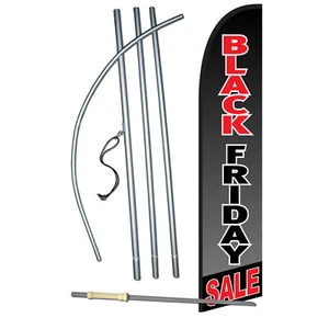 Black Friday Sale Flag Flutter Feather Banner Swooper Windless Bundle Kit - Picture 1 of 2