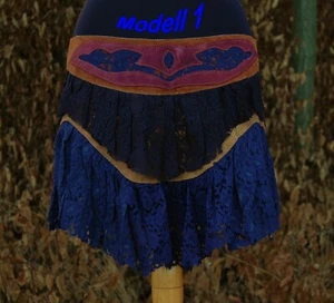  Vintage Minirock Leder Spitze Gothic Hippie Trance Festival Rock Flippiger Mini - Bild 1 von 28