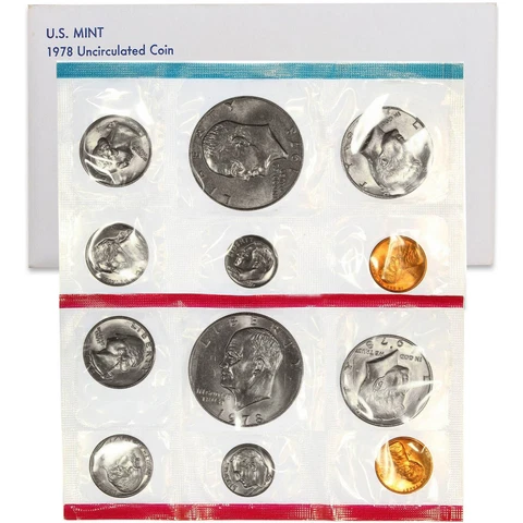 1978 Mint Set Original Envelope 12 Brilliant Uncirculated US Coins BU Cover