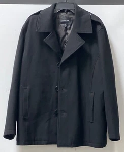 London Fog Men's Black Wool Button Down Jacket Size-L - Picture 1 of 6