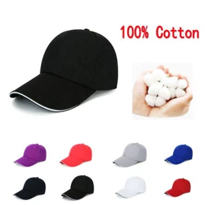 Cotton Baseball Cap Ball Dad Hat Adjustable Plain Solid Washed For Men Women Hat - Picture 1 of 39