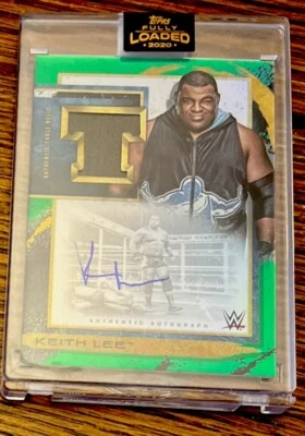 2020 WWE Topps Fully Loaded KEITH LEE On Card Auto Green /50 Table Relic - Image 1 of 3