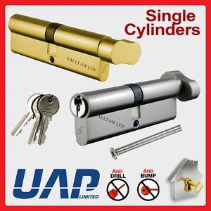 Euro Cylinder Lock Thumb Turn Barrel Door Lock uPVC PVC -Anti Drill, Bump, Pick - Picture 1 of 7