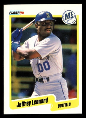 Jeffrey Leonard 1990 Fleer #519b Seattle Mariners BUY3GET1FREE - Image 1 of 2