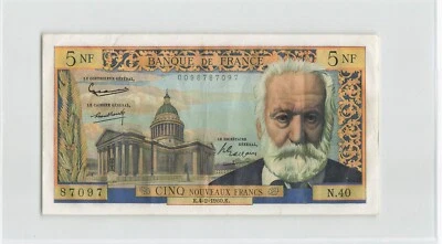 FRANCE 5 Nouveaux Francs 1960 (4-2-60.K), P-141a, N.40 87097, Crisp EF Grade. D5 - Image 1 of 2