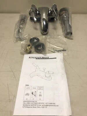 Kingston Brass KB8621FL 4 in. Center set Bathroom Faucet, Polished Chrome - Imagem 1 de 4