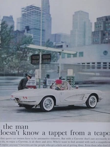 1961 Corvette Convertible White Vintage Original Print Ad 8.5 x 11" - Picture 1 of 5