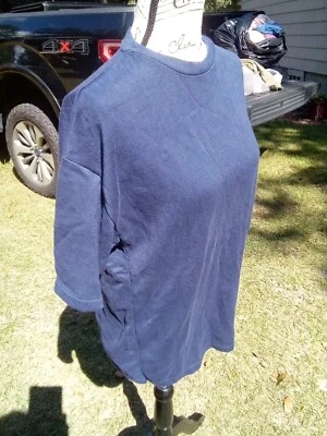 Orvis Women's Short Sleeve Cotton  Navy Blue Sweater L - Image 1 of 4