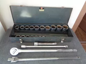 WRIGHT 3/4″ Drive Socket Set with Metal Box - 21 pieces - Picture 1 of 12
