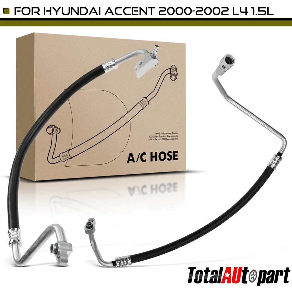 Conjunto de manguera de aire acondicionado de succión y descarga para Hyundai Accent 2000-2002 L4 1,5 L SOHC Foto 1 de 4