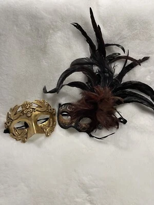 Elegant Couples Pair Of 2 Masquerade Ball Mask, Romance Themed Masks. - Image 1 of 4