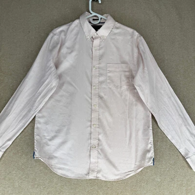 Banana Republic Men Size L Oxford Polka Dot Untucked Fit L/S Casual Shirt - Image 1 of 4