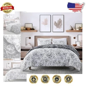 SHALALA King Size 7-Piece Reversible Floral Comforter Set for All Seasons - Picture 1 of 10