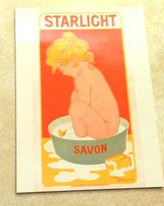 Impresión artística postal grande vintage 1899 Henri Meunier Savon Starlight Baby 4"x 6" - Imagen 1 de 4
