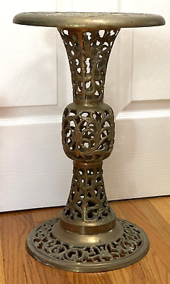 Gorgeous Hollywood Regency Antique Plant Stand Small Table Brass 19 Tall • 223.97$