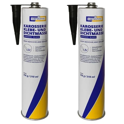 2 x 310ml [23,87€/L] Cartechnic Karosserie Klebe- & Dichtmasse Kleber SCHWARZ