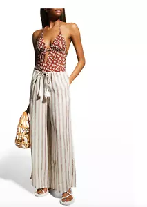 NWOT $248 Tory Burch Linen Summer Beach Pants Medium women wear - Picture 1 of 16