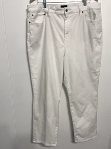 Talbots Women's Modern Ankle Jean Size 18 White Denim Pockets - Picture 1 of 10