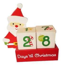 Talking Santa's Days 'til Christmas Count Down Calendar Red Green Advent - Picture 1 of 6