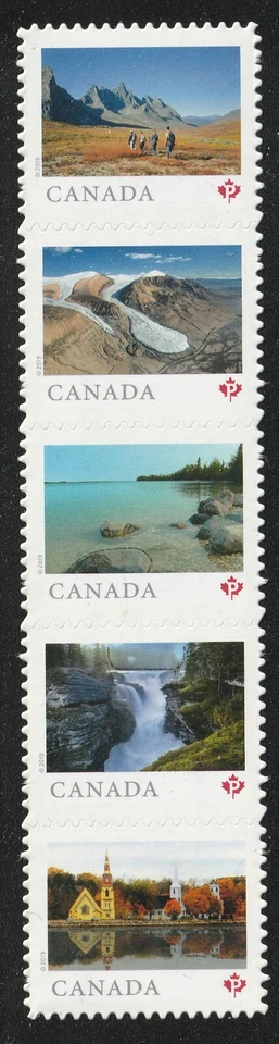 Canadá #3157i, de lejos y ancho, tira de inquilino de 5, folleto troquelado MNH 2019 Foto 1 de 1